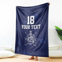 Custom Yorkshire Viking Spirit Blanket White Rose of York Navy Version - Wonder Print Shop