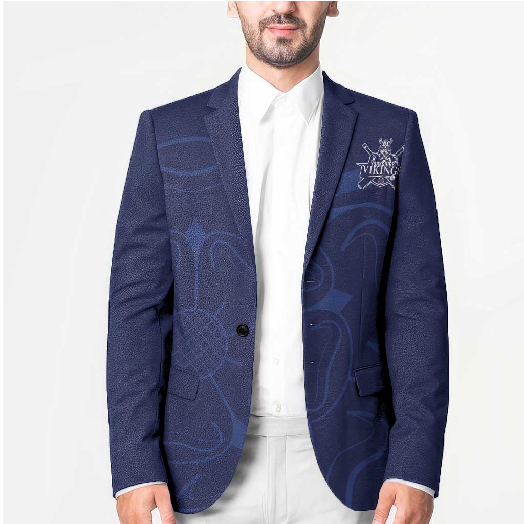 Custom Yorkshire Viking Spirit Blazer White Rose of York Navy Version - Wonder Print Shop