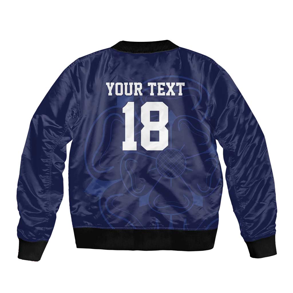Custom Yorkshire Viking Spirit Bomber Jacket White Rose of York Navy Version - Wonder Print Shop