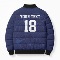 Custom Yorkshire Viking Spirit Bomber Puffer Jacket White Rose of York Navy Version - Wonder Print Shop