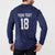 Custom Yorkshire Viking Spirit Button Sweatshirt White Rose of York Navy Version - Wonder Print Shop