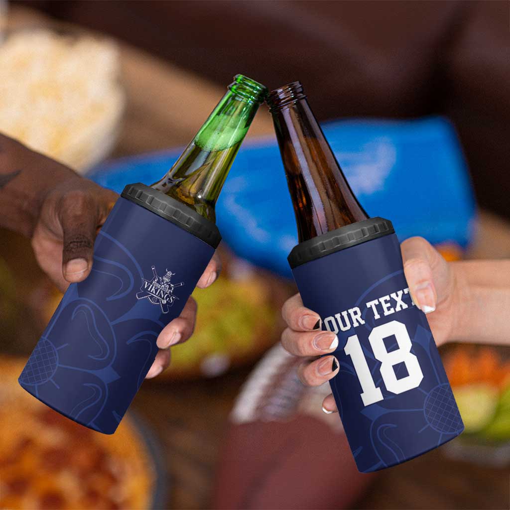 Custom Yorkshire Viking Spirit 4 in 1 Can Cooler Tumbler White Rose of York Navy Version - Wonder Print Shop