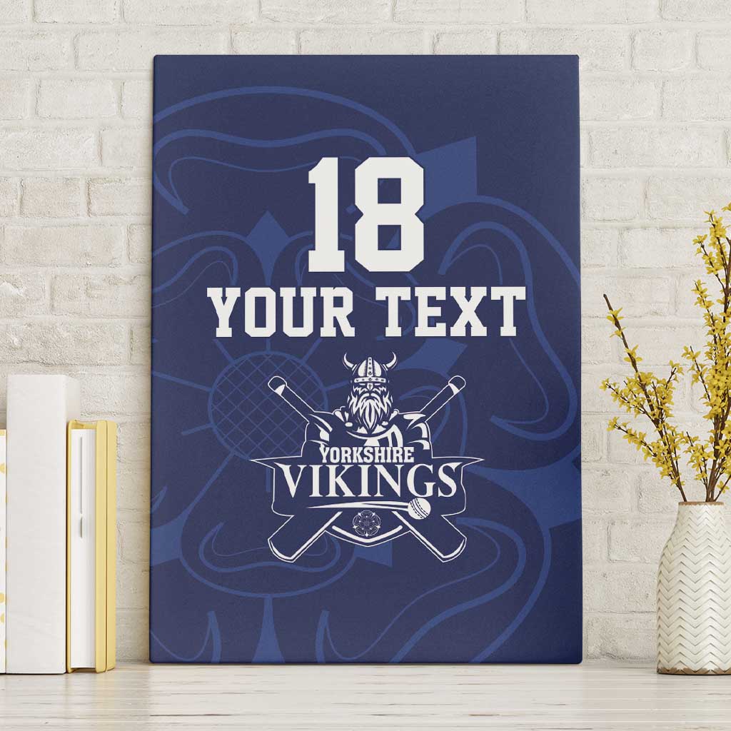 Custom Yorkshire Viking Spirit Canvas Wall Art White Rose of York Navy Version - Wonder Print Shop