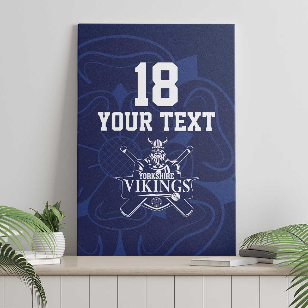 Custom Yorkshire Viking Spirit Canvas Wall Art White Rose of York Navy Version - Wonder Print Shop