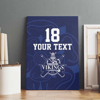 Custom Yorkshire Viking Spirit Canvas Wall Art White Rose of York Navy Version - Wonder Print Shop