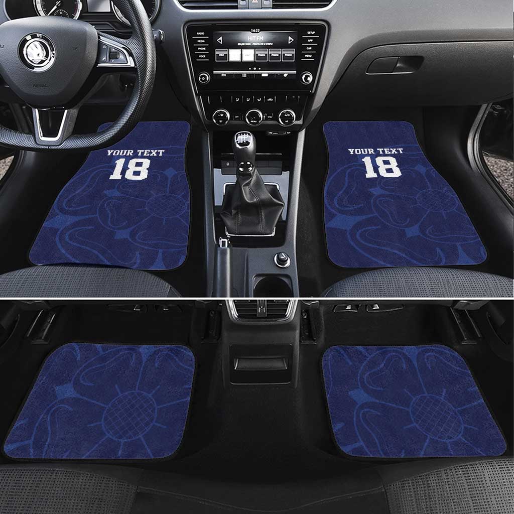 Custom Yorkshire Viking Spirit Car Mats White Rose of York Navy Version - Wonder Print Shop