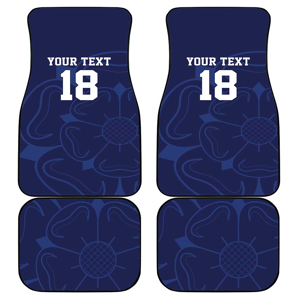 Custom Yorkshire Viking Spirit Car Mats White Rose of York Navy Version - Wonder Print Shop