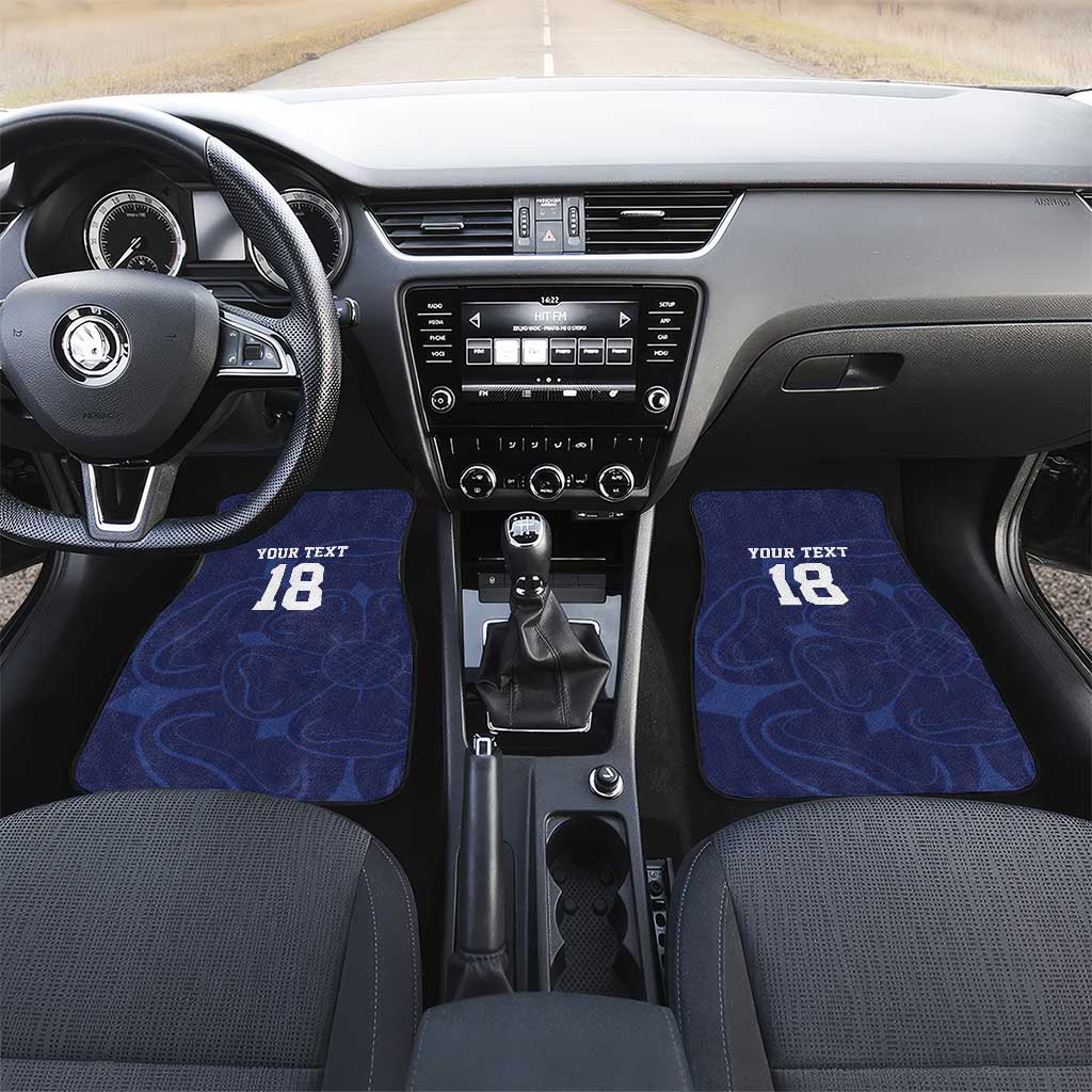 Custom Yorkshire Viking Spirit Car Mats White Rose of York Navy Version - Wonder Print Shop