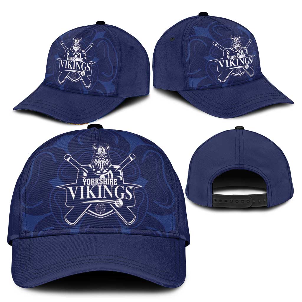 Yorkshire Vikings Cricket Classic Cap White Rose of York Navy Version - Wonder Print Shop