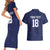 Custom Yorkshire Viking Spirit Couples Matching Short Sleeve Bodycon Dress and Hawaiian Shirt White Rose of York Navy Version - Wonder Print Shop