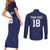 Custom Yorkshire Viking Spirit Couples Matching Short Sleeve Bodycon Dress and Long Sleeve Button Shirt White Rose of York Navy Version - Wonder Print Shop