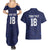Custom Yorkshire Viking Spirit Couples Matching Summer Maxi Dress and Hawaiian Shirt White Rose of York Navy Version - Wonder Print Shop