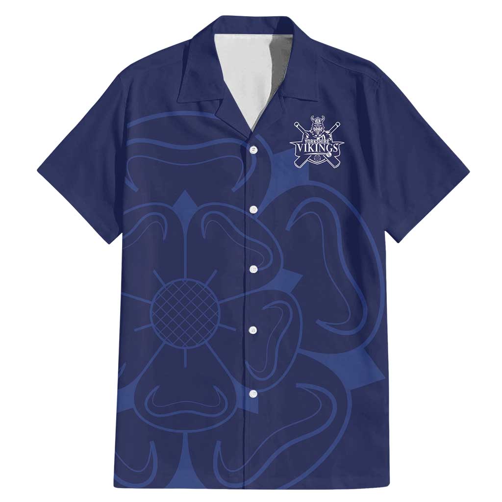 Custom Yorkshire Viking Spirit Family Matching Mermaid Dress and Hawaiian Shirt White Rose of York Navy Version - Wonder Print Shop
