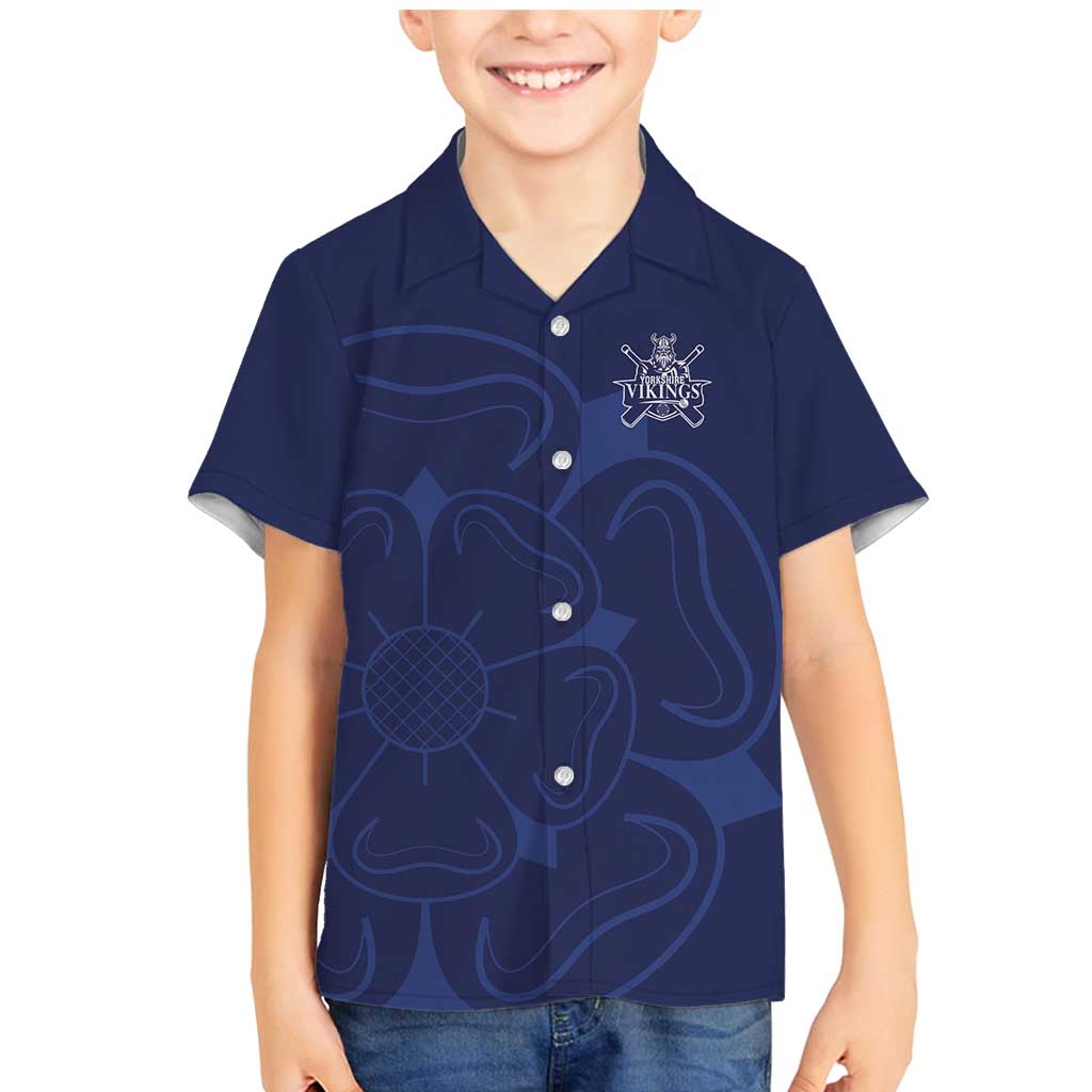 Custom Yorkshire Viking Spirit Family Matching Mermaid Dress and Hawaiian Shirt White Rose of York Navy Version - Wonder Print Shop