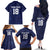 Custom Yorkshire Viking Spirit Family Matching Off The Shoulder Long Sleeve Dress and Hawaiian Shirt White Rose of York Navy Version - Wonder Print Shop