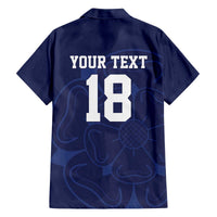 Custom Yorkshire Viking Spirit Family Matching Off The Shoulder Long Sleeve Dress and Hawaiian Shirt White Rose of York Navy Version - Wonder Print Shop