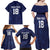Custom Yorkshire Viking Spirit Family Matching Off Shoulder Maxi Dress and Hawaiian Shirt White Rose of York Navy Version - Wonder Print Shop