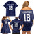 Custom Yorkshire Viking Spirit Family Matching Off Shoulder Short Dress and Hawaiian Shirt White Rose of York Navy Version - Wonder Print Shop