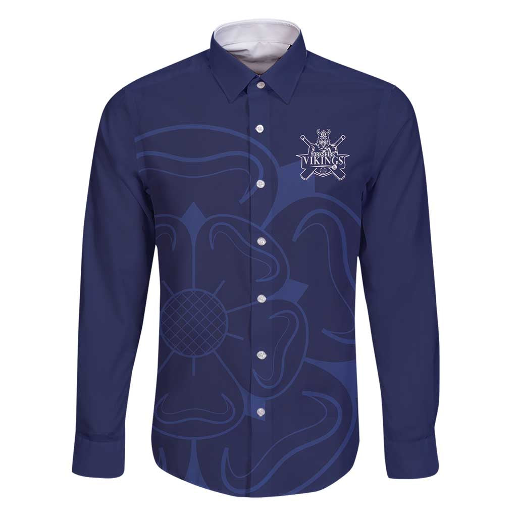 Custom Yorkshire Viking Spirit Family Matching Puletasi and Hawaiian Shirt White Rose of York Navy Version - Wonder Print Shop