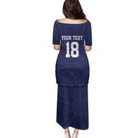 Custom Yorkshire Viking Spirit Family Matching Puletasi and Hawaiian Shirt White Rose of York Navy Version - Wonder Print Shop