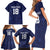 Custom Yorkshire Viking Spirit Family Matching Short Sleeve Bodycon Dress and Hawaiian Shirt White Rose of York Navy Version - Wonder Print Shop