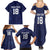 Custom Yorkshire Viking Spirit Family Matching Summer Maxi Dress and Hawaiian Shirt White Rose of York Navy Version - Wonder Print Shop