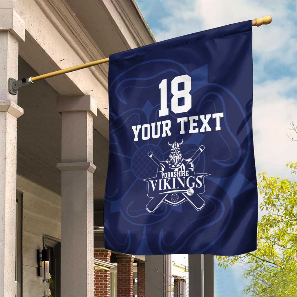 Custom Yorkshire Viking Spirit Garden Flag White Rose of York Navy Version - Wonder Print Shop