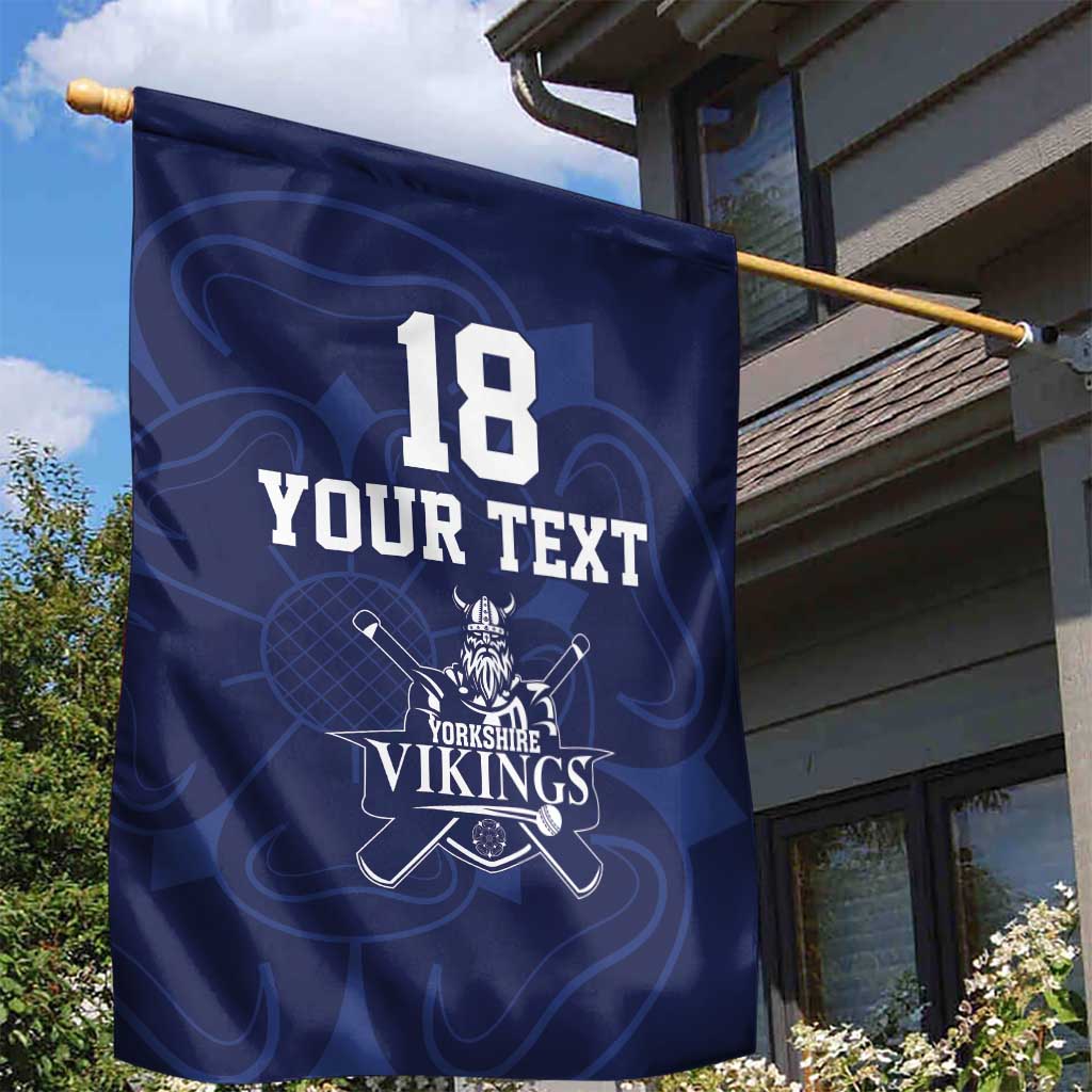 Custom Yorkshire Viking Spirit Garden Flag White Rose of York Navy Version - Wonder Print Shop