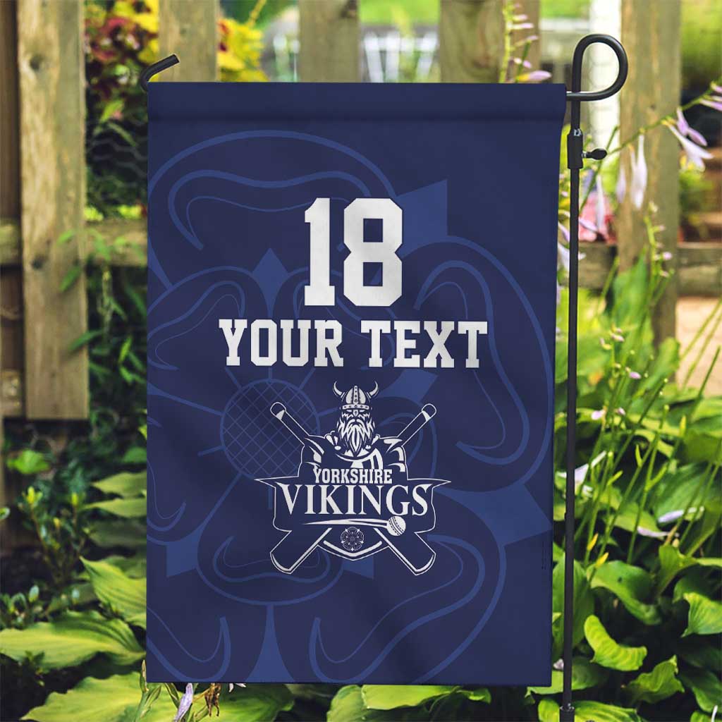 Custom Yorkshire Viking Spirit Garden Flag White Rose of York Navy Version - Wonder Print Shop