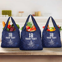 Custom Yorkshire Viking Spirit Grocery Bag White Rose of York Navy Version - Wonder Print Shop
