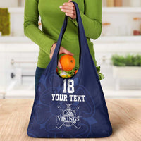 Custom Yorkshire Viking Spirit Grocery Bag White Rose of York Navy Version - Wonder Print Shop