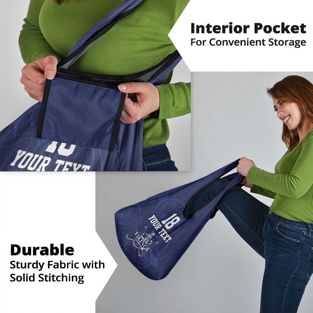 Custom Yorkshire Viking Spirit Grocery Bag White Rose of York Navy Version - Wonder Print Shop