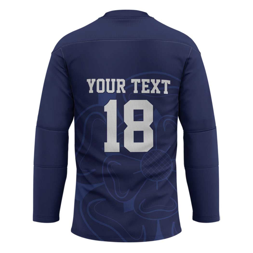 Custom Yorkshire Viking Spirit Hockey Jersey White Rose of York Navy Version - Wonder Print Shop