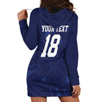 Custom Yorkshire Viking Spirit Hoodie Dress White Rose of York Navy Version - Wonder Print Shop
