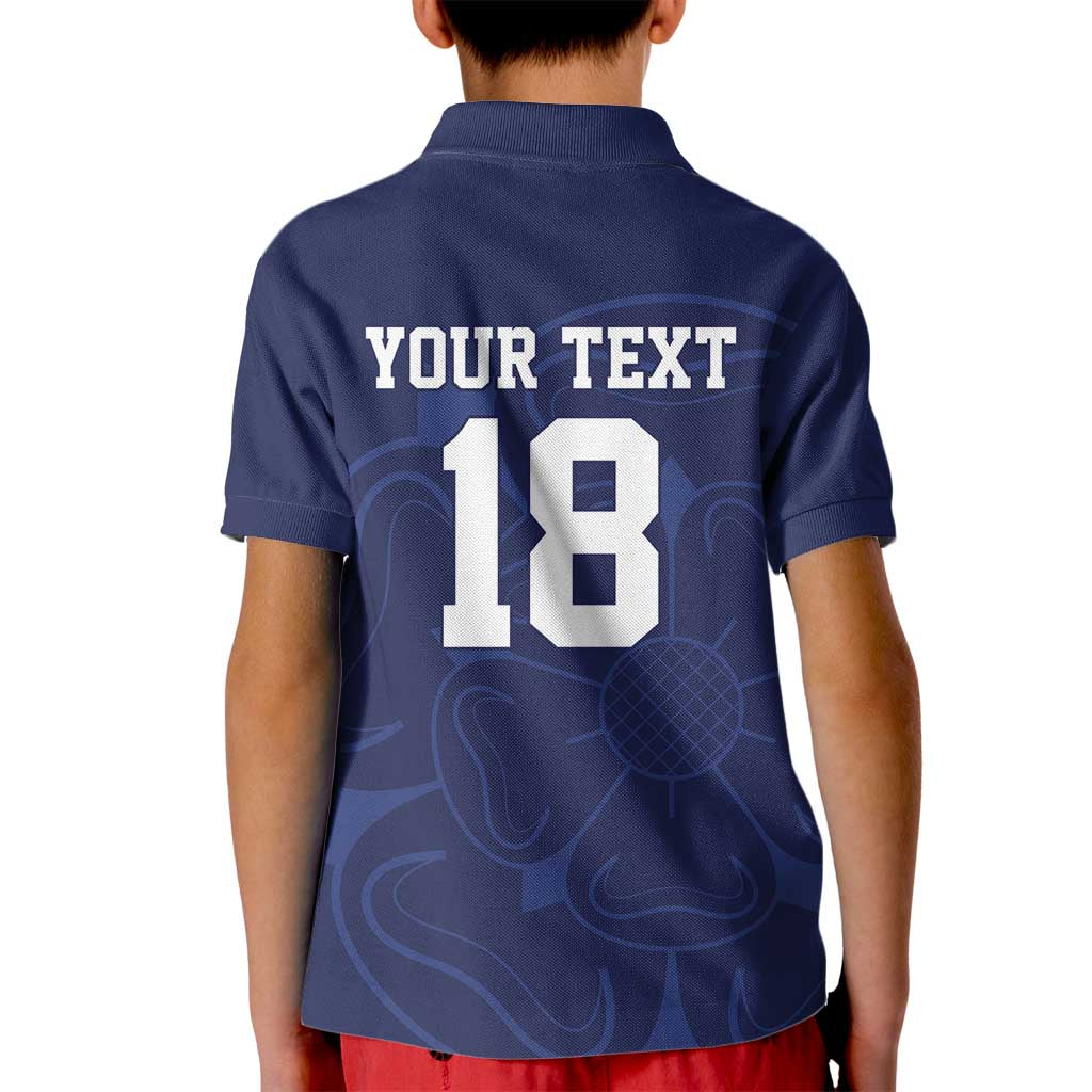 Custom Yorkshire Viking Spirit Kid Polo Shirt White Rose of York Navy Version - Wonder Print Shop