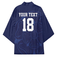 Custom Yorkshire Viking Spirit Kimono White Rose of York Navy Version - Wonder Print Shop