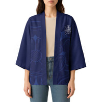 Custom Yorkshire Viking Spirit Kimono White Rose of York Navy Version - Wonder Print Shop