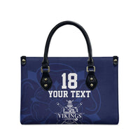 Custom Yorkshire Viking Spirit Leather Bag White Rose of York Navy Version - Wonder Print Shop