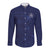Custom Yorkshire Viking Spirit Long Sleeve Button Shirt White Rose of York Navy Version - Wonder Print Shop