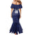 Custom Yorkshire Viking Spirit Mermaid Dress White Rose of York Navy Version - Wonder Print Shop