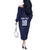 Custom Yorkshire Viking Spirit Off The Shoulder Long Sleeve Dress White Rose of York Navy Version - Wonder Print Shop