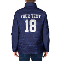 Custom Yorkshire Viking Spirit Padded Jacket White Rose of York Navy Version - Wonder Print Shop