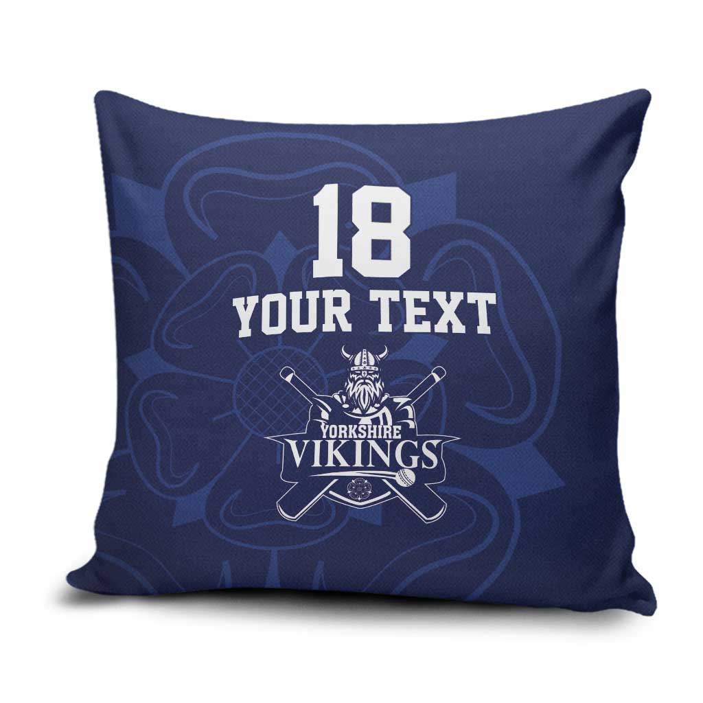 Custom Yorkshire Viking Spirit Pillow Cover White Rose of York Navy Version - Wonder Print Shop