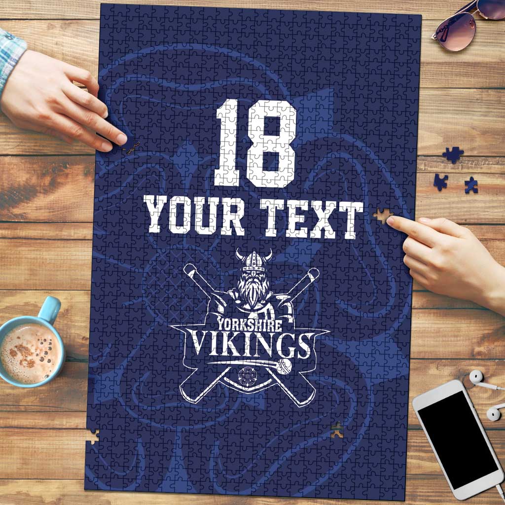 Custom Yorkshire Viking Spirit Puzzle White Rose of York Navy Version - Wonder Print Shop