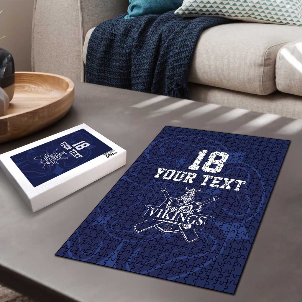 Custom Yorkshire Viking Spirit Puzzle White Rose of York Navy Version - Wonder Print Shop