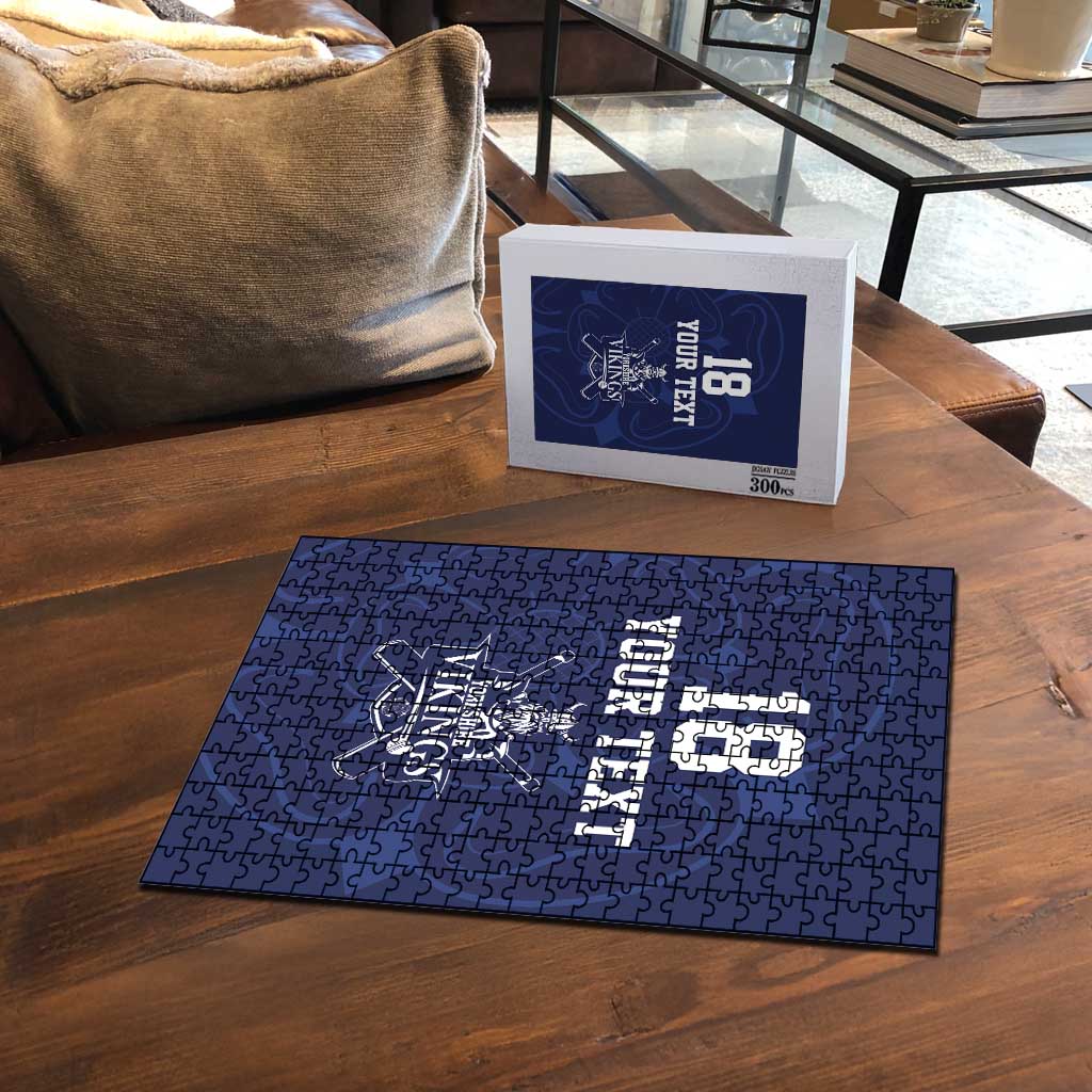 Custom Yorkshire Viking Spirit Puzzle White Rose of York Navy Version - Wonder Print Shop