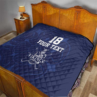 Custom Yorkshire Viking Spirit Quilt White Rose of York Navy Version - Wonder Print Shop