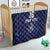 Custom Yorkshire Viking Spirit Quilt White Rose of York Navy Version - Wonder Print Shop