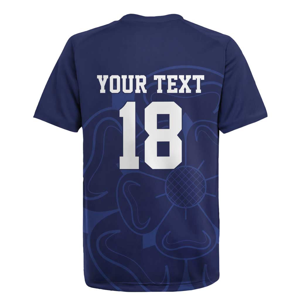 Custom Yorkshire Viking Spirit Rugby Jersey White Rose of York Navy Version - Wonder Print Shop