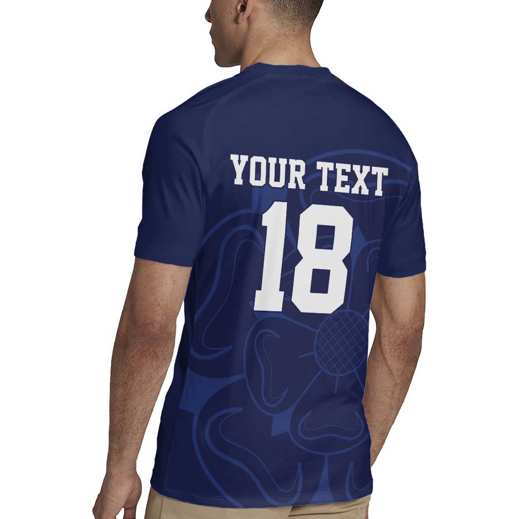 Custom Yorkshire Viking Spirit Rugby Jersey White Rose of York Navy Version - Wonder Print Shop